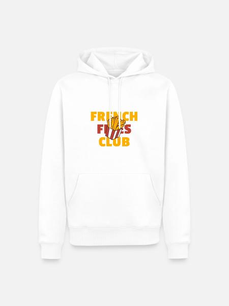 Club de frites - Design amusant de frites - Sweat à capuche Premium bio Homme - blanc
