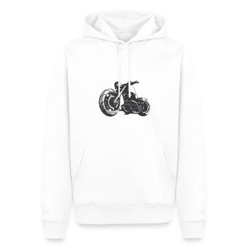 Motocyclette - Sweat à capuche Premium bio Homme - blanc - Devant - Nico (187cm)