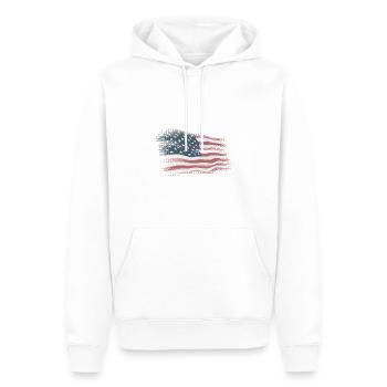 Drapeau des États-Unis - Sweat à capuche Premium bio Homme - blanc - Devant - Nico (187cm)