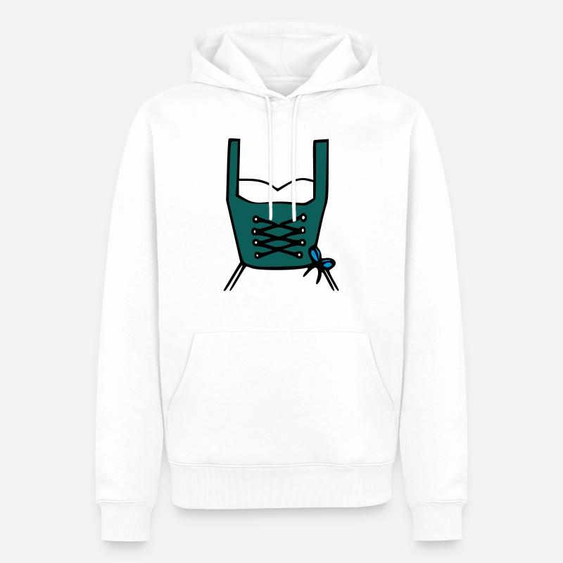 Dirndl - Männer Premium Bio Hoodie - Weiß