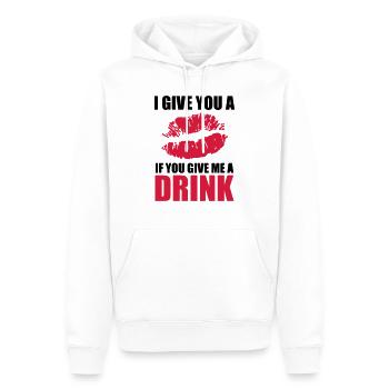 I Give You A Kiss - Sweat à capuche Premium bio Homme - blanc - Devant - Nico (187cm)