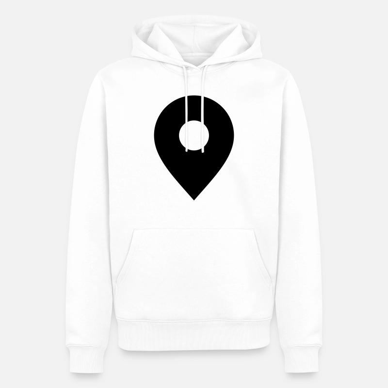 here - Männer Premium Bio Hoodie - Weiß
