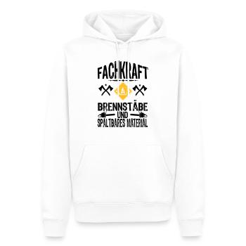 Fachkraft Holz - Männer Premium Bio Hoodie - Weiß - Vorne - Nico (187cm)