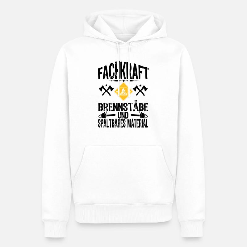Fachkraft Holz - Männer Premium Bio Hoodie - Weiß