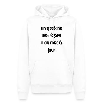 geeks - Men’s Premium Organic Hoodie - white - Front - Nico (187cm)