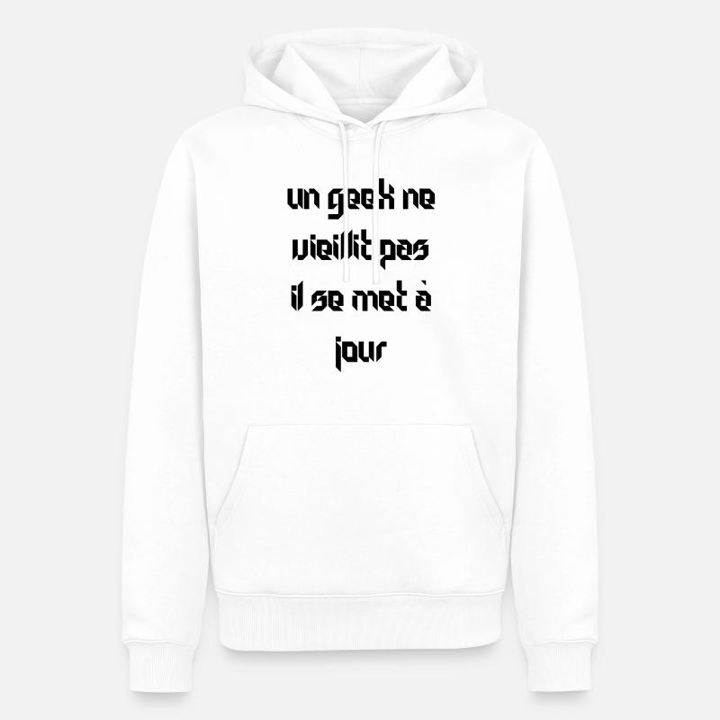 les geeks - Sweat à capuche Premium bio Homme - blanc