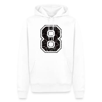 8_eight_acht_black_schwarz (fr) - Sweat à capuche Premium bio Homme - blanc - Devant - Nico (187cm)