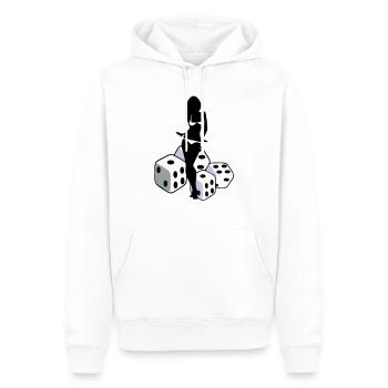 spielwürfel - Männer Premium Bio Hoodie - Weiß - Vorne - Nico (187cm)