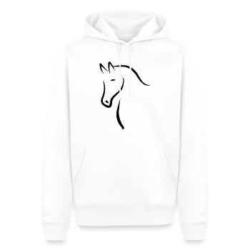 Pferd - Männer Premium Bio Hoodie - Weiß - Vorne - Nico (187cm)