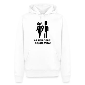 Arrivederci Dolce Vita! - Männer Premium Bio Hoodie - Weiß - Vorne - Nico (187cm)