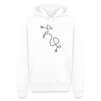 Distance is a . - Männer Premium Bio Hoodie - Weiß - Vorne - Nico (187cm)