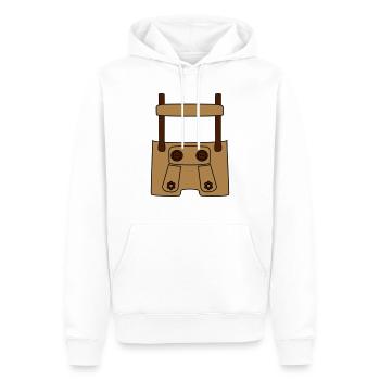 Meine erste Lederhose (vorne) - Männer Premium Bio Hoodie - Weiß - Vorne - Nico (187cm)
