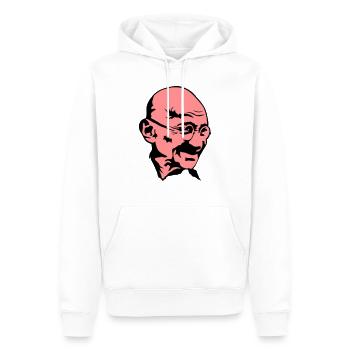 mahatma gandhi leader politique visage - Sweat à capuche Premium bio Homme - blanc - Devant - Nico (187cm)