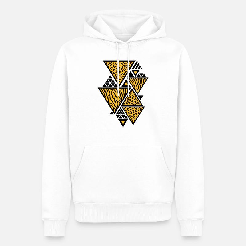 Dreiecks-Muster (Tiger / Leopard) - Männer Premium Bio Hoodie - Weiß