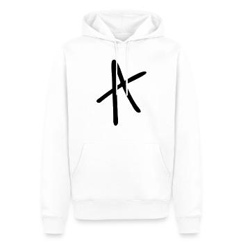 Buchstabe A - Männer Premium Bio Hoodie - Weiß - Vorne - Nico (187cm)