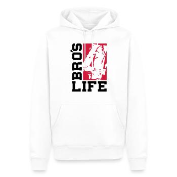 bros_4_life_cv2 - Männer Premium Bio Hoodie - Weiß - Vorne - Nico (187cm)