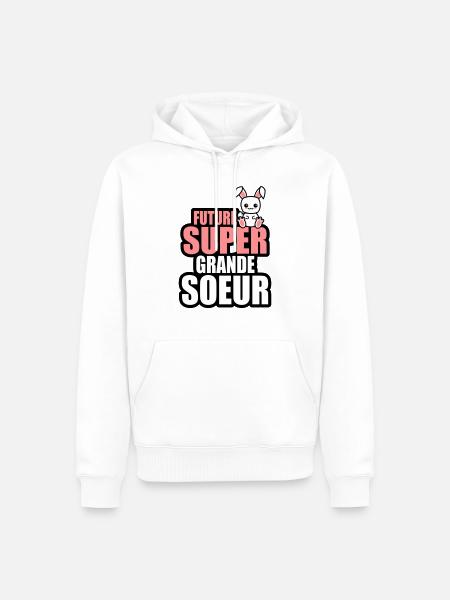 future super grande-soeur - Sweat à capuche Premium bio Homme - blanc