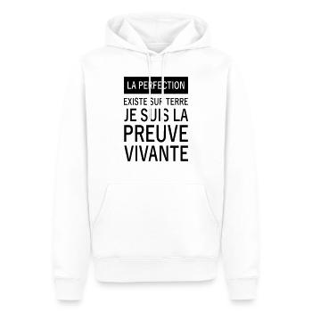 la perfection existe sur terre - Männer Premium Bio Hoodie - Weiß - Vorne - Nico (187cm)