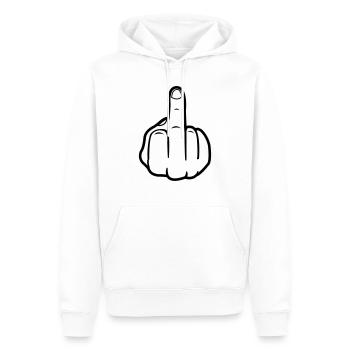 mittelfinger_black - Männer Premium Bio Hoodie - Weiß - Vorne - Nico (187cm)