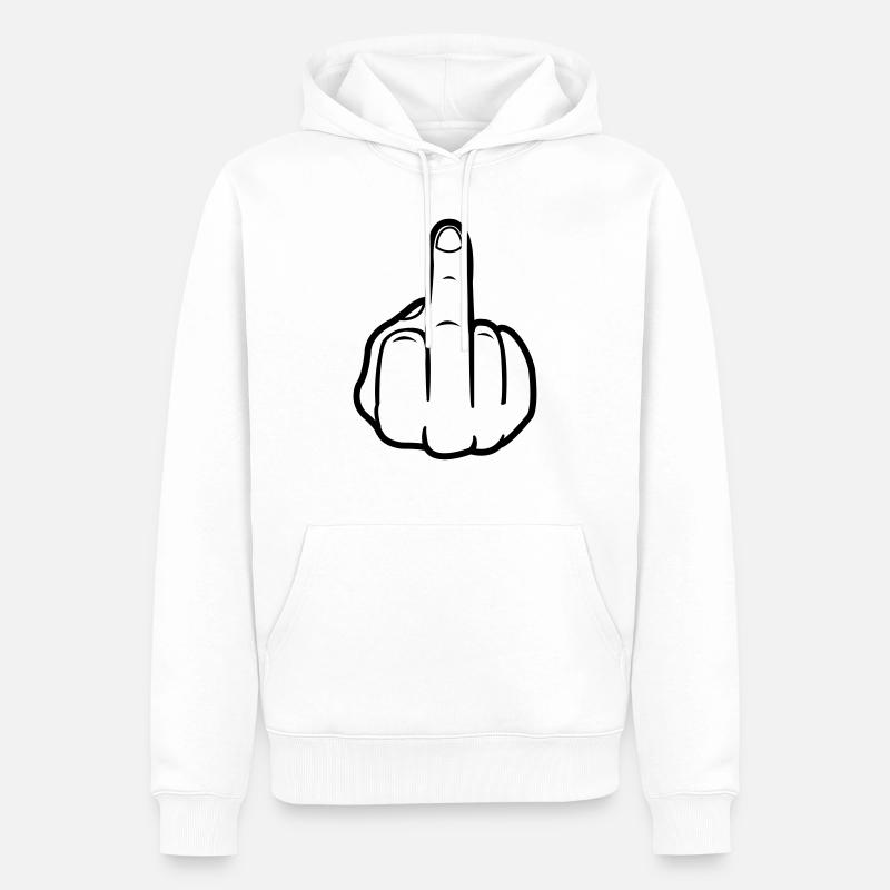 mittelfinger_black - Sweat à capuche Premium bio Homme - blanc