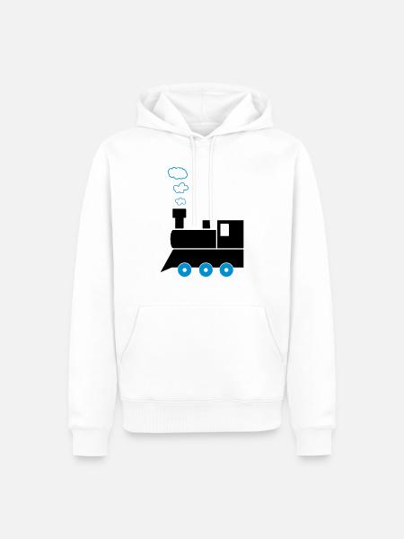 lokomotive_02 - Männer Premium Bio Hoodie - Weiß