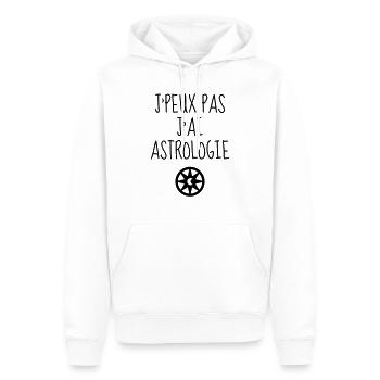 Astrologie / Astrologue / Horoscope / Voyance / - Sweat à capuche Premium bio Homme - blanc - Devant - Nico (187cm)