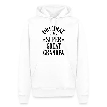 Papy Papi Grand-Père Retraite famille - Sweat à capuche Premium bio Homme - blanc - Devant - Nico (187cm)