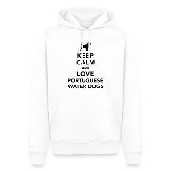 Portugiesischer Wasserhund - Männer Premium Bio Hoodie - Weiß - Vorne - Nico (187cm)
