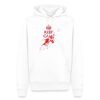 Keep Calm and ... Splatter, Blood, Halloween Shirt - Männer Premium Bio Hoodie - Weiß - Vorne - Nico (187cm)