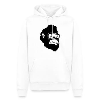 ski_gorilla_001 - Männer Premium Bio Hoodie - Weiß - Vorne - Nico (187cm)