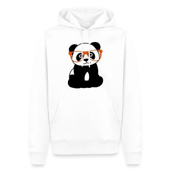 Panda avec des lunettes - Sweat à capuche Premium bio Homme - blanc - Devant - Nico (187cm)