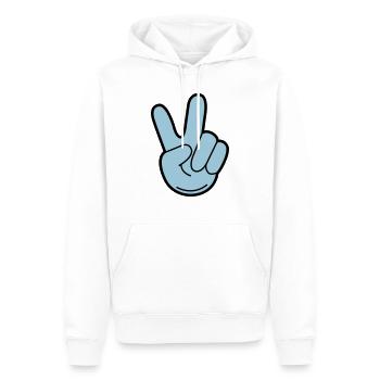 peace hand - Männer Premium Bio Hoodie - Weiß - Vorne - Nico (187cm)