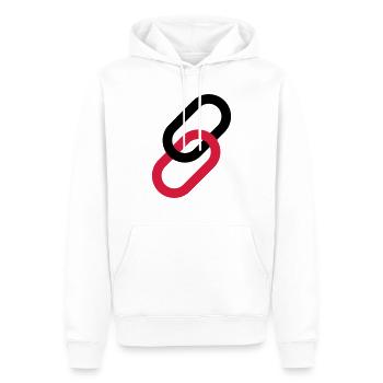 Link als Symbol - Männer Premium Bio Hoodie - Weiß - Vorne - Nico (187cm)