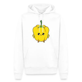 Paprika Gelb - Männer Premium Bio Hoodie - Weiß - Vorne - Nico (187cm)
