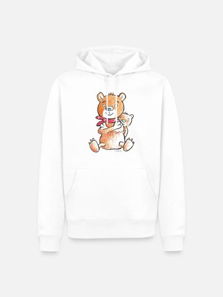Der große und der kleine Bär - Männer Premium Bio Hoodie - Weiß