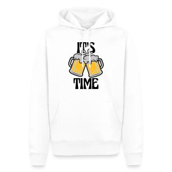 C’est de la bière - Sweat à capuche Premium bio Homme - blanc - Devant - Nico (187cm)