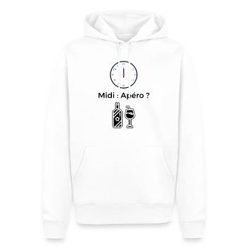 Aperitif zum Mittagessen? - Männer Premium Bio Hoodie - Weiß - Vorne - Nico (187cm)