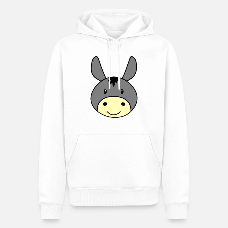 Âne mignon - Sweat à capuche Premium bio Homme - blanc