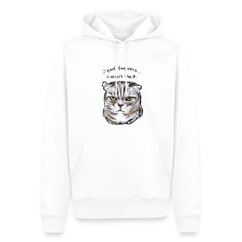 Jasper lacht nicht gern - Männer Premium Bio Hoodie - Weiß - Vorne - Nico (187cm)
