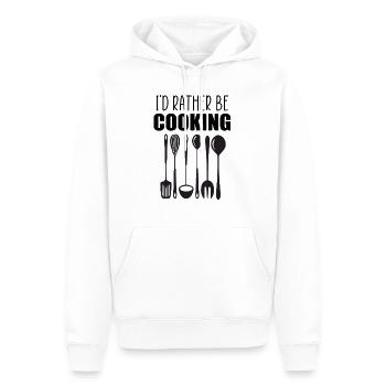Ich würde lieber lustiges Zitat kochen - Männer Premium Bio Hoodie - Weiß - Vorne - Nico (187cm)