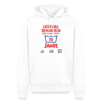 SSW131 30 Jahre im Geburtstag - Männer Premium Bio Hoodie - Weiß - Vorne - Nico (187cm)