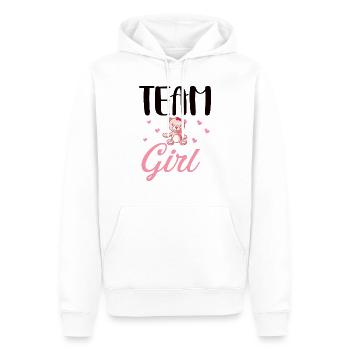 Team girl cadeau original baby shower - Sweat à capuche Premium bio Homme - blanc - Devant - Nico (187cm)