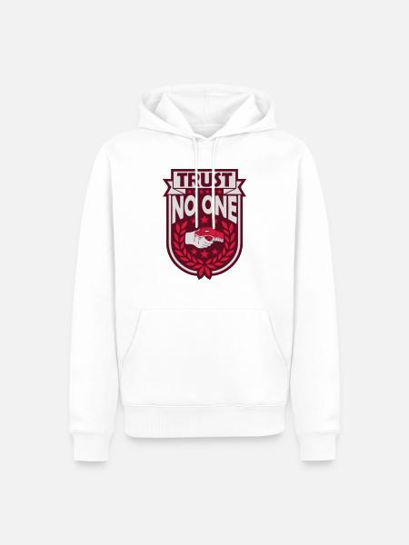 trust no one quote - Men’s Premium Organic Hoodie - white