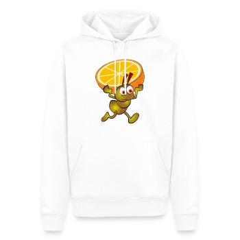 Gelbe Ameise mit einer gespaltenen Orange - Männer Premium Bio Hoodie - Weiß - Vorne - Nico (187cm)