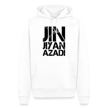 Femme, Vie, Liberté, Iran - Sweat à capuche Premium bio Homme - blanc - Devant - Nico (187cm)