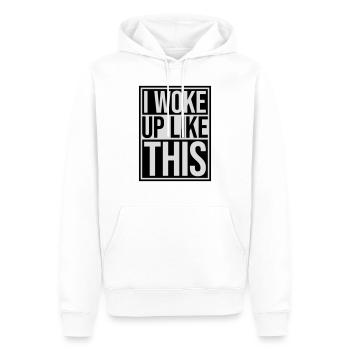 woke up like this - Männer Premium Bio Hoodie - Weiß - Vorne - Nico (187cm)