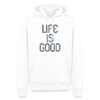 live is good - Männer Premium Bio Hoodie - Weiß - Vorne - Nico (187cm)