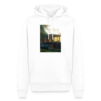 Ai Kunst Haus Modern Futuristisch - Männer Premium Bio Hoodie - Weiß - Vorne - Nico (187cm)