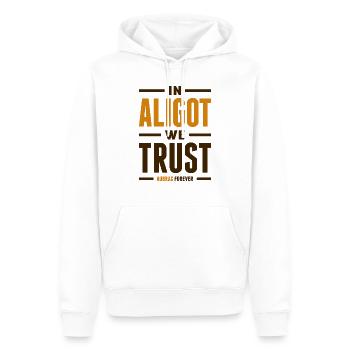 In Aligot we trust - Sweat à capuche Premium bio Homme - blanc - Devant - Nico (187cm)