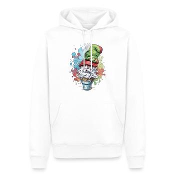Lutin dans le cornet de glace - Sweat à capuche Premium bio Homme - blanc - Devant - Nico (187cm)